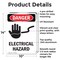 Signmission Electrical Hazard Danger Sign, Aluminum, 10in W x 14in L, 2PK OS-2PACK-DS-A-1014-V-1196 - alternate 3